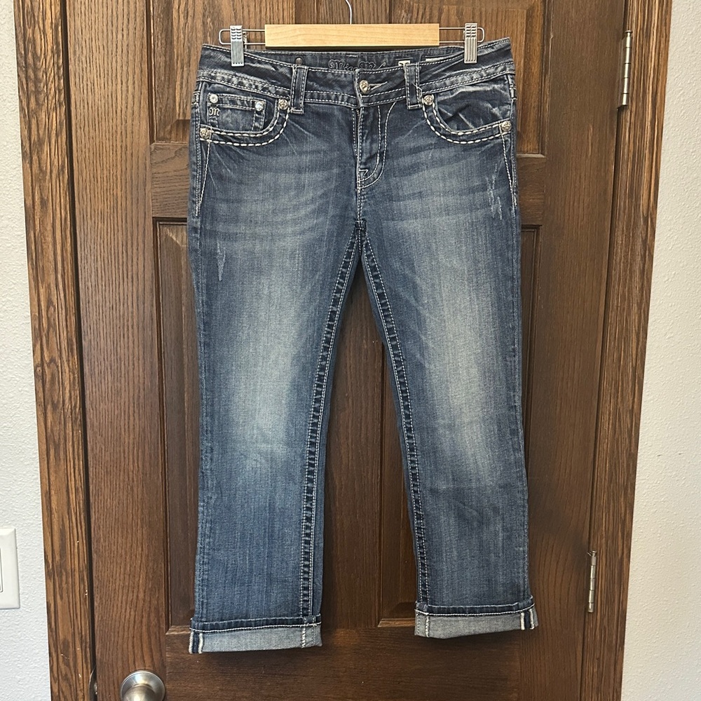 Miss Me Dark Blue Cropped Jeans